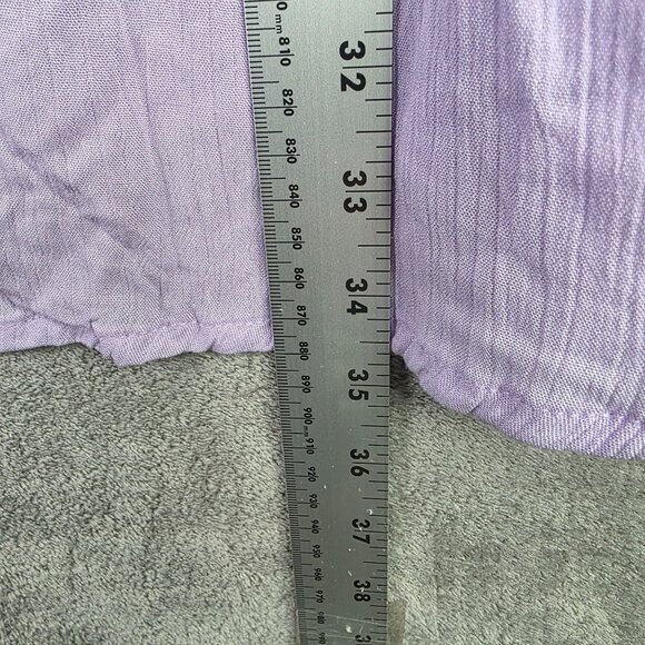 Womens Salty Lemon Purple Plunge Neck Tunic Blouse Short Sleeve Cover Up Size XL - Picture 7 of 8